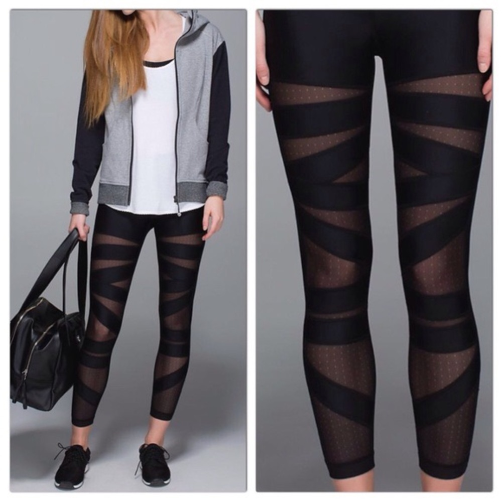 Strappy mesh leggings